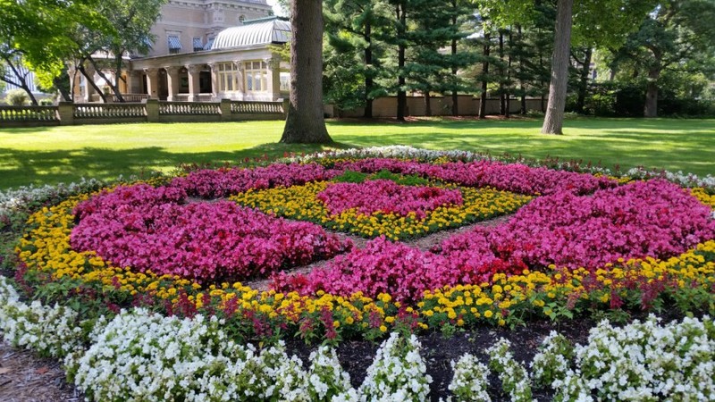 A section of Ruthmere's quilt garden