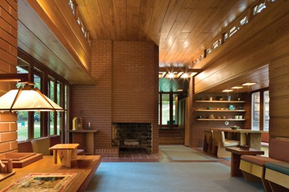 Interior of the Pope-Leighey House by Paul Buck for National Trust for Historic Preservation (reproduced under Fair Use)