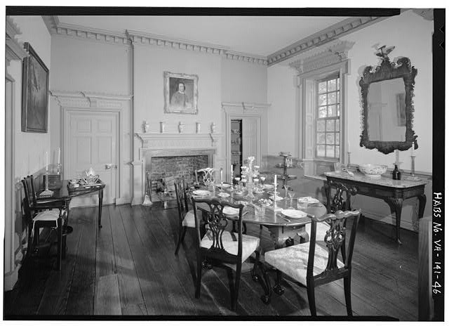 Dining room inside the home, Historic American Buildings Survey (no known restrictions)