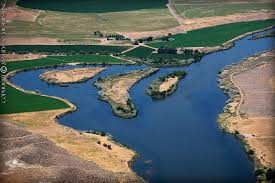 A view of the river ford where travelers crossed the Snake River.