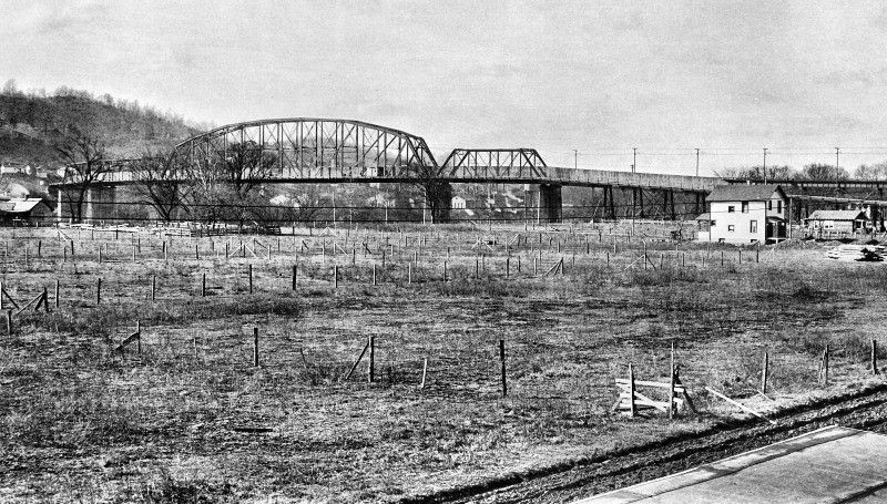 Distant view of bridge set up for car traffic.