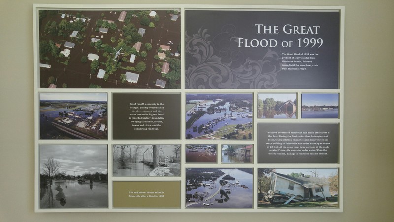 The Great Flood of 1999 was the product of heavy rainfall from Hurricane Dennis, followed immediately by more heavy rain from Hurricane Floyd. (photo by: Kayla Greene) 