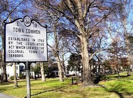 A sign marks the establishment of the Town Common in 1760.