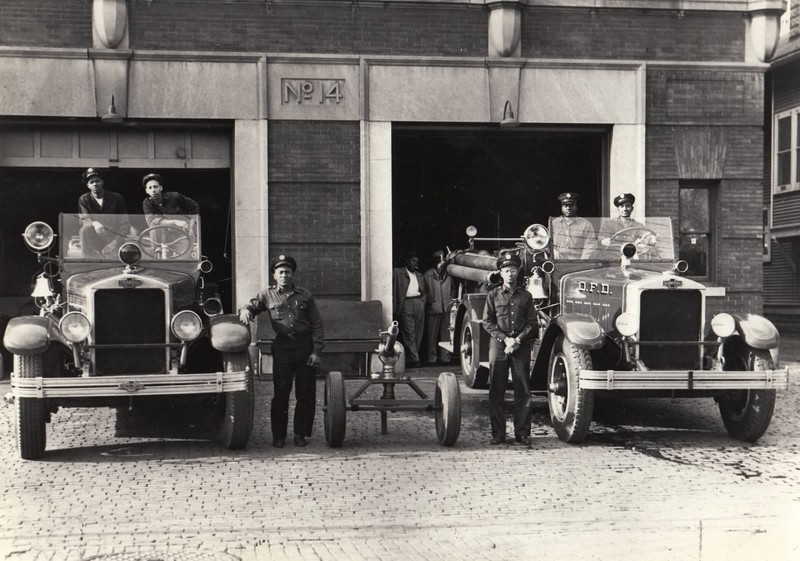 This was taken in 1954. Pictured from left to right are: Frank Stearns, Walter Agee, Cappell Curtis, Eli McClinton, Dick Greer, and Paul Arduna. Source: Great Plains Black History Museum