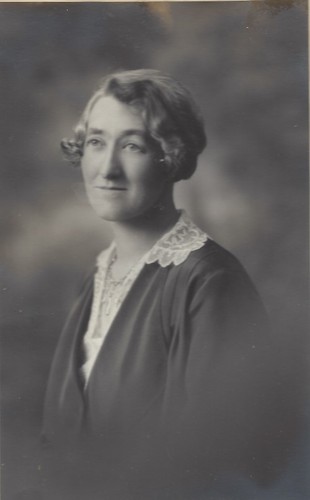 Black and white portrait image of woman