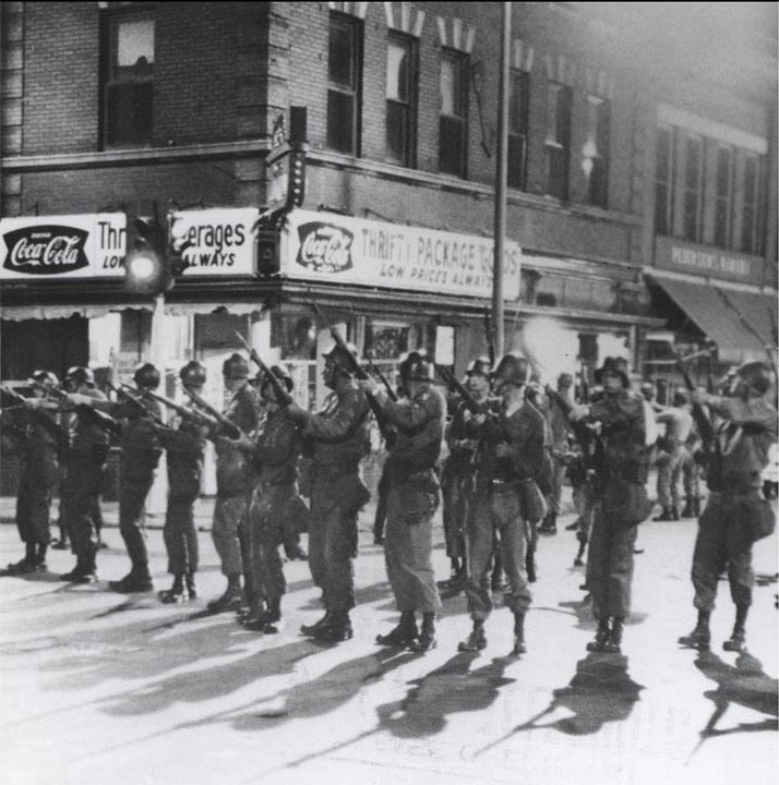 Riot Police were sent in to respond to the riot that ensued following the murder of Vivian Strong and the acquittal of her killer, Officer James Loder.