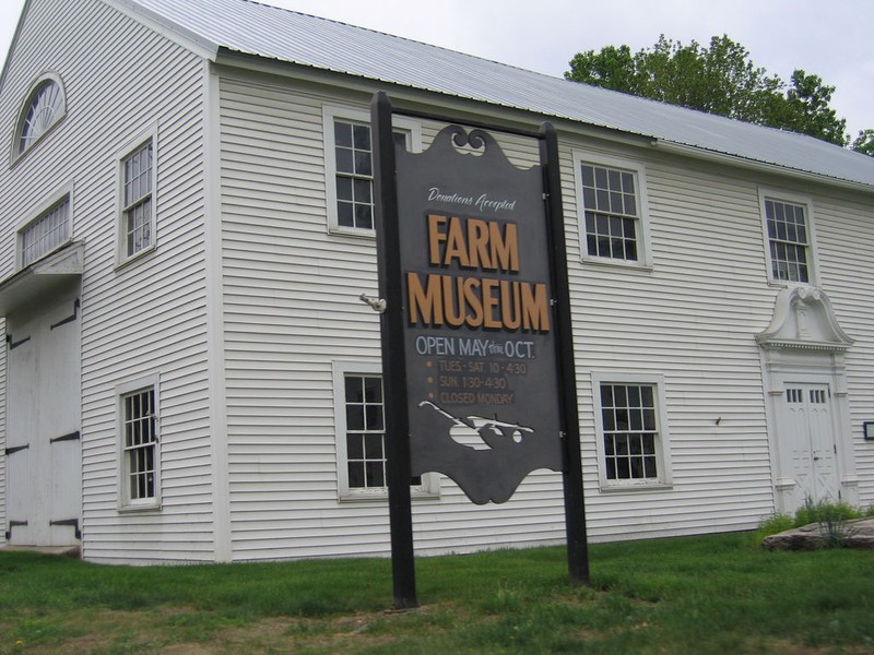 The restored 1782 barn that houses the Hadley Farm Museum