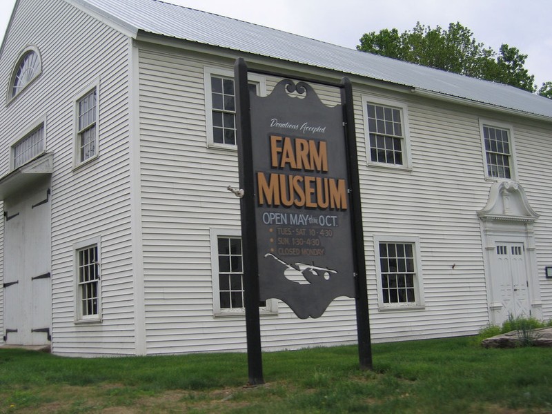 The restored 1782 barn that houses the Hadley Farm Museum