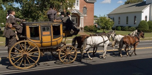 The restored stagecoach in action.