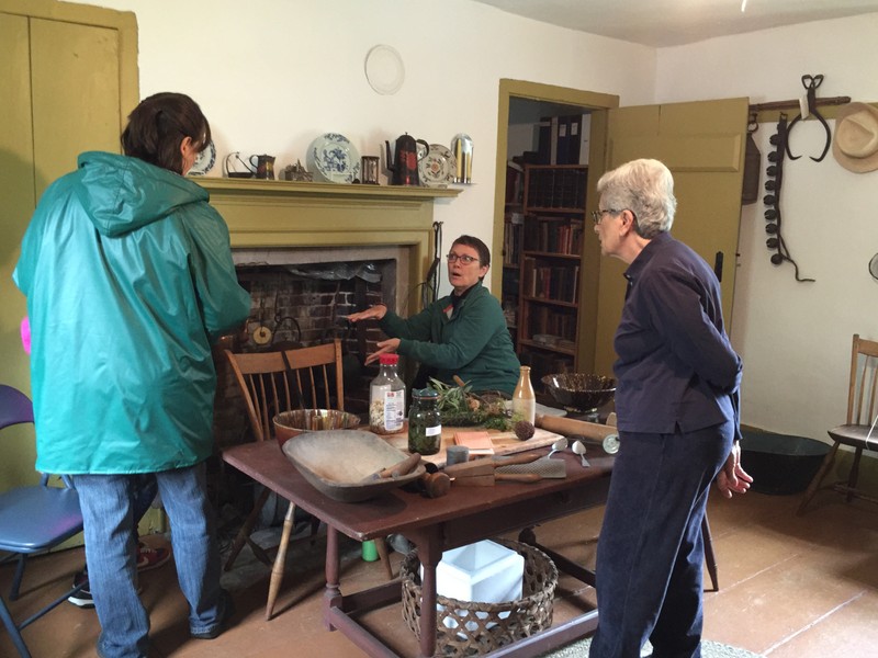 Visitors tour the museum's dining area.
