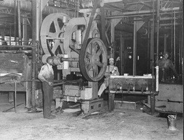 Workers on the job at the Kelly Axe and Tool Company in the early 20th century. 