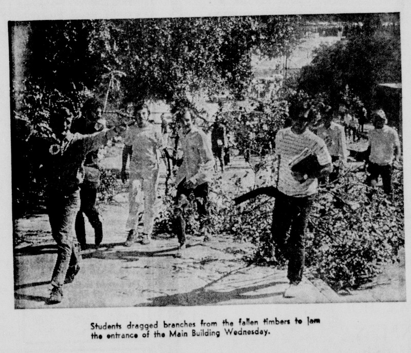 Photo taken by John Yates and published in the Daily Texan on October 26, 1969. This issue can be found in the linked database of Daily Texan archives.