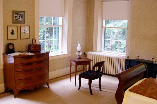 Emily Dickinson's bedroom where she composed many of her poems.