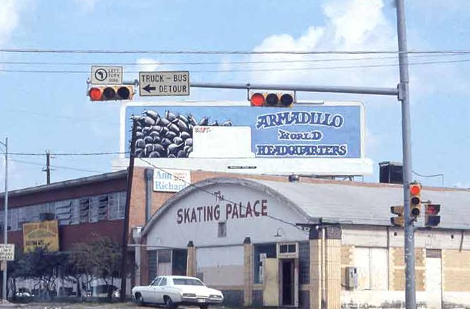 The Armadillo World Headquarters (behind the Skating Rink) in 1976. Photo:Steve Hopson Photography, stevehopson.com.