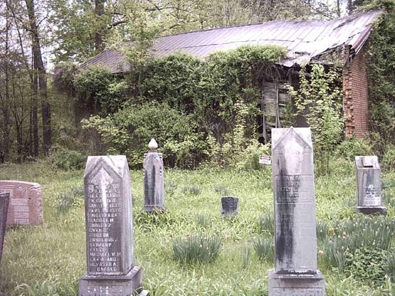 The family cemetery. The chapel can be seen in the background