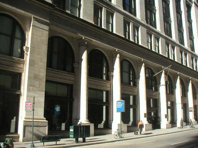 Exterior view of The Science, Industry and Business Library (SIBL) at the former B. Altman building