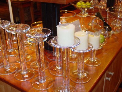 Glass candleholders