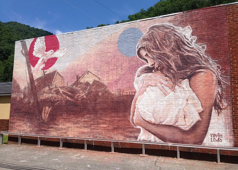 The mural painted by Canadian Muralist, Kevin Ledo, titled "Buffalo Creek Memorial Mural"
Photo by Devon M. Goodman