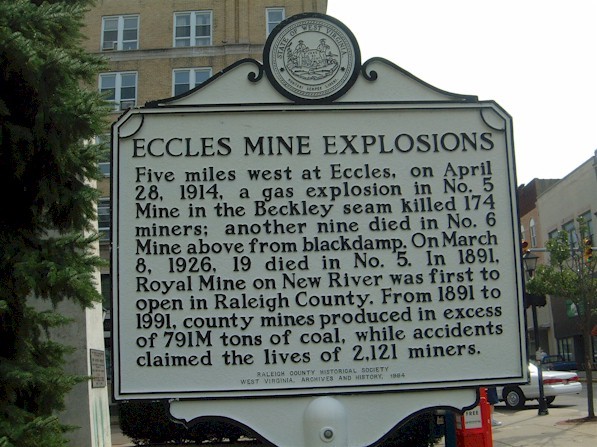 Historical Marker located at the Raleigh County Courthouse