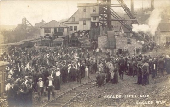 A postcard of the Eccles mine