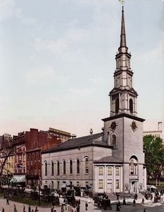 Postcard depicting Park Street Church in 1904 (image from Yale University)