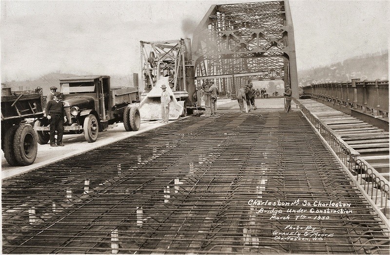 Construction of the bridge. Photo courtesy mywvhome.com