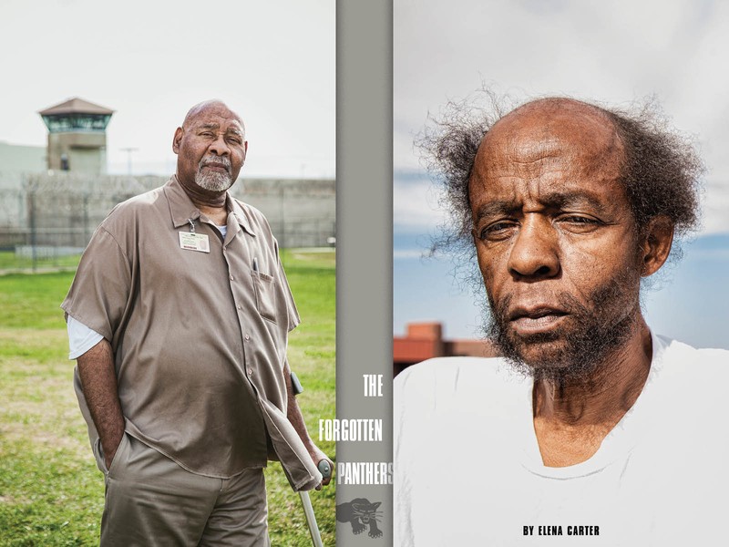 Ed Poindexter (left) and Mondo we Langa (right) at the Nebraska State Penitentiary in Lincoln NE, February 2016. We Langa passed away at the prison on March 11, 2016. (Photo by Ron Levine)