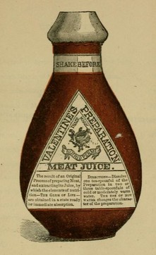 Part of an advertisement for Valentine's health tonic, "Meat Juice," which he amassed the wealth needed to allow for the creation of this museum. 