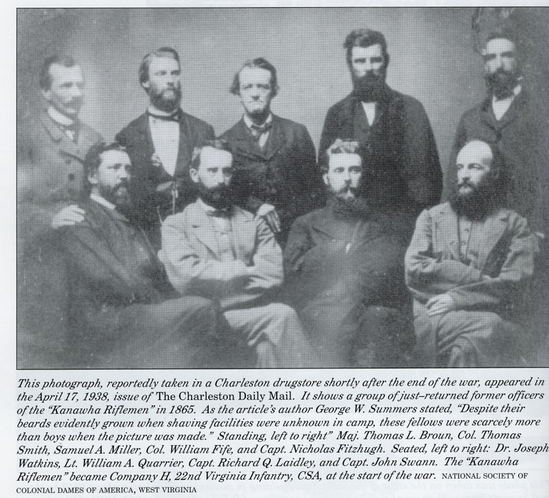Officers of the Kanawha Riflemen at the end of the war. 