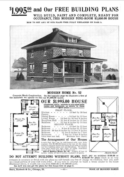 A Sears Roebuck mail-order house in the American foursquare style.