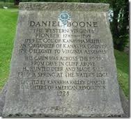 Daniel Boone Park Monument erected by the Kanawha Valley Chapter of the Daughters of the American Revolution