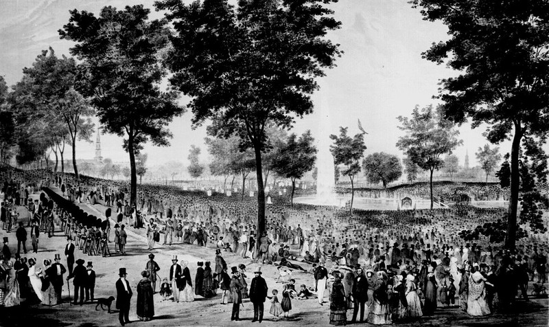 Boston Common in 1848 (image from Wikimedia)