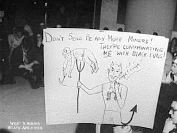 Protest sign at a Black lung rally, 1969