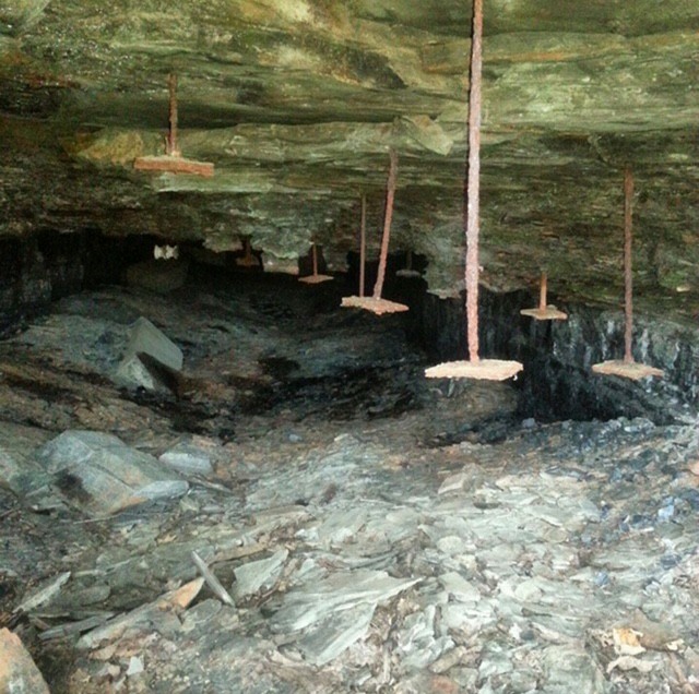 Kaymoor Mine entrance seen from the Kaymoor Mine hiking trail. 