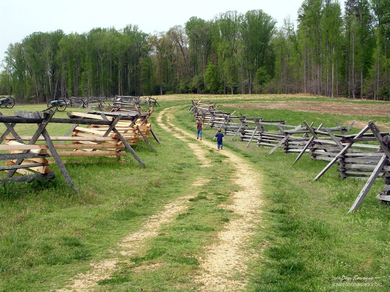 Children enjoy the walking trails that crisscross the battlefield.