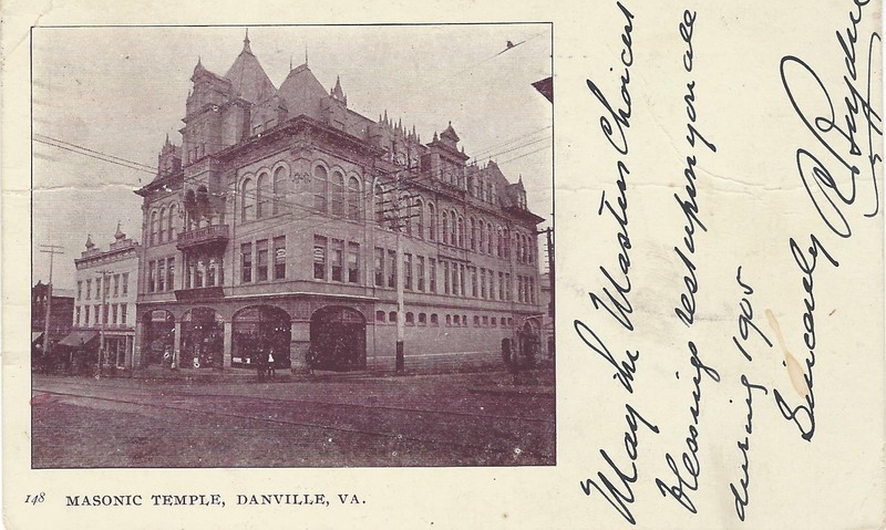 On January 3, 1920, this building along with most of the others on the block, was destroyed by a disastrous fire. This postcard showing the Masonic Temple is dated 1904. Notice the maze of power lines above and trolley tracks below (now buried).