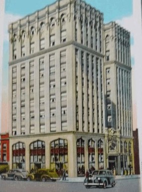 In 1921 the "present" Masonic building was erected on the same site. It is a ten-story structure with stores on the first floor and office and professional suites on all other floors except those reserved for lodge meetings. Danville's best offices.