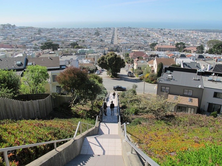 View from the top of the steps