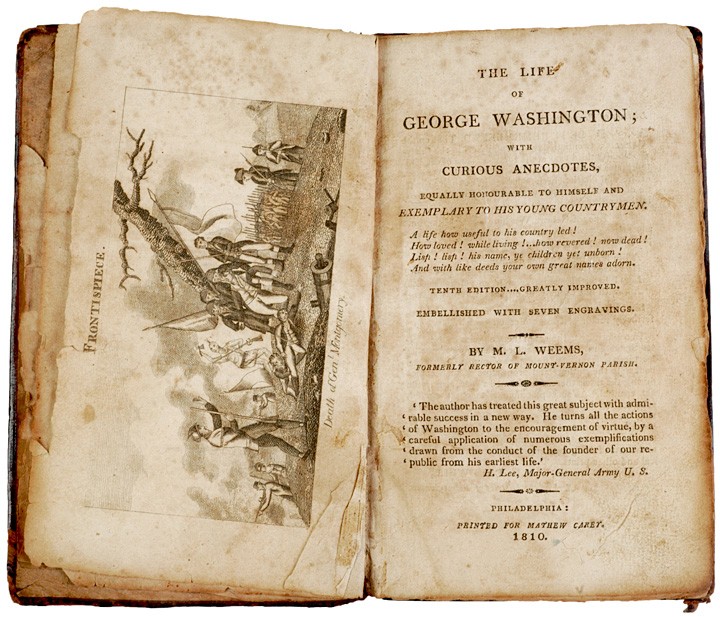 1810 edition of "The Life of Washington" by Mason Locke Weems