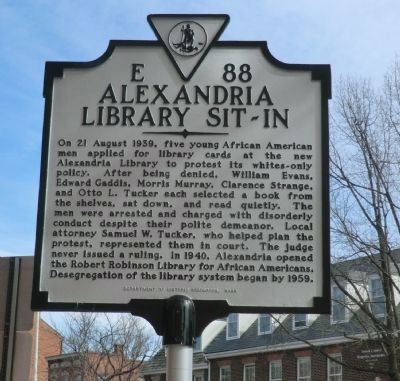 Alexandria Library Sit-In Historical Marker