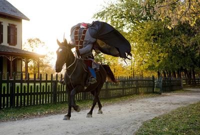 Headless Horseman haunting the park during Halloween