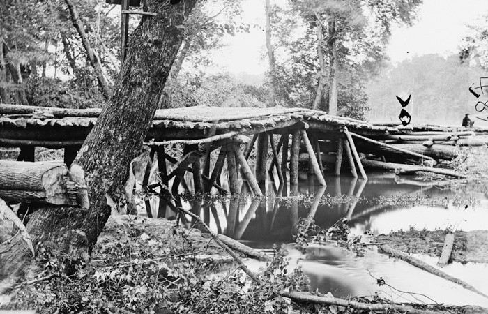 The footbridge across Totopotomoy Creek as it existed shortly after the battle.