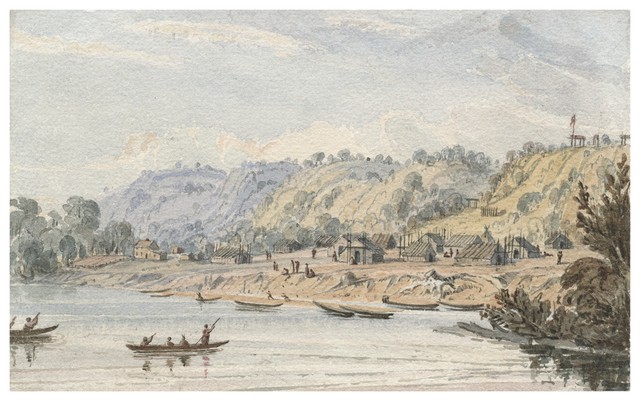 Little Crow's Village, painted by Seth Eastman after removal from Trout Brook Valley (1846-1848) 