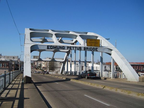 Edmund Pettus Bridge where the protesters marched.