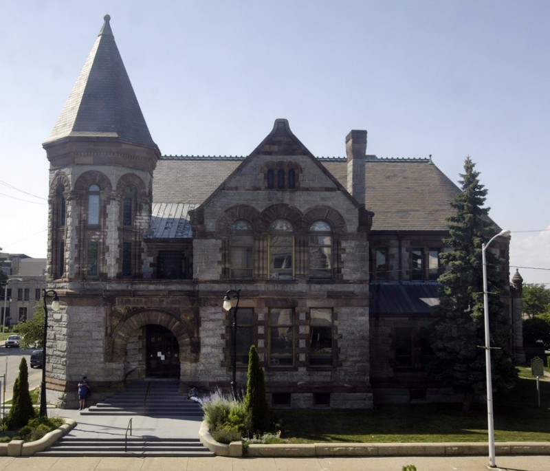 Hackley Public Library main entrance