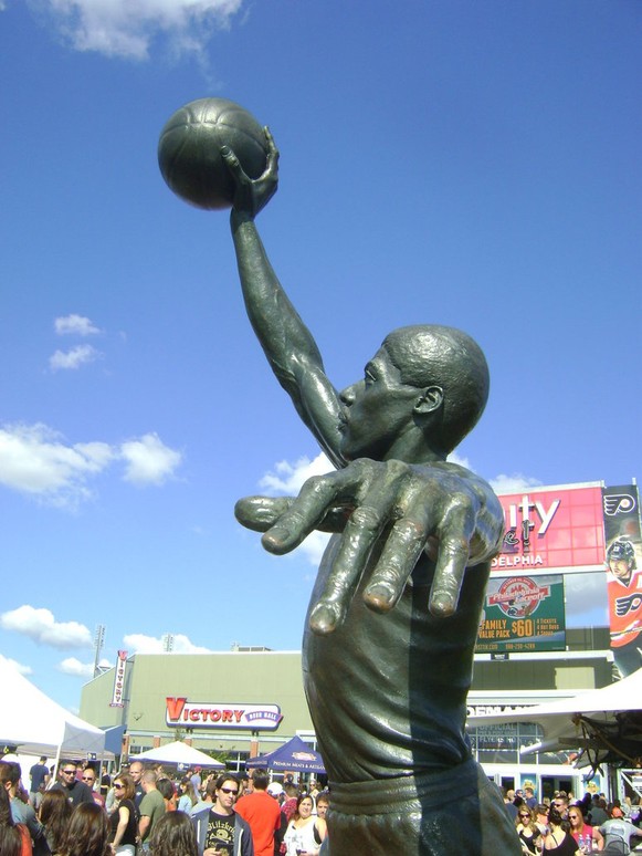 Dr. J statue (side view)