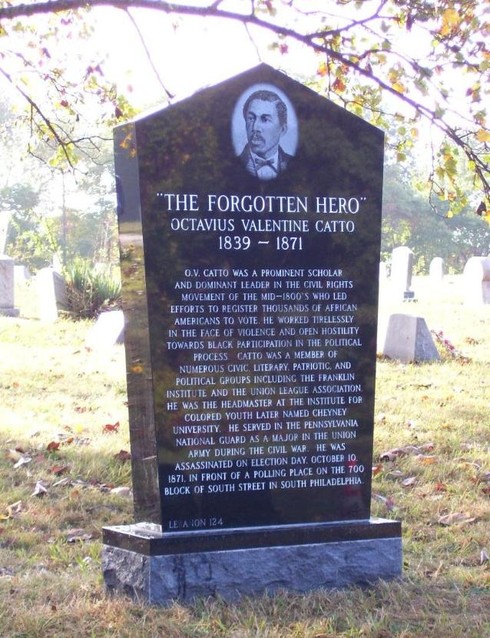 Final resting place of Octavius Catto, baseball pioneer and civil rights leader