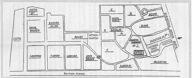 Map of the 53-acre cemetery 