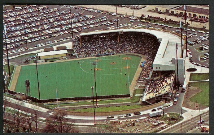 The stadium with astro-turf after its 1977 renovation 