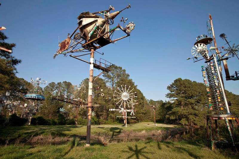 A view of the park and some of the surviving "whirligigs" that Vollis Simpson created.